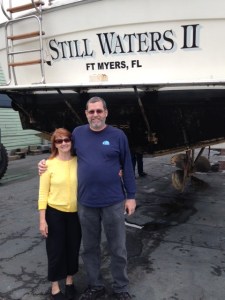New owners during survey of boat
