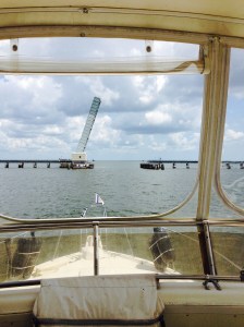 NASA Rail Road Bridge Normally open, auto shuts and reopens when a train passes over