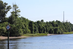 Danger sign warning of the rocks