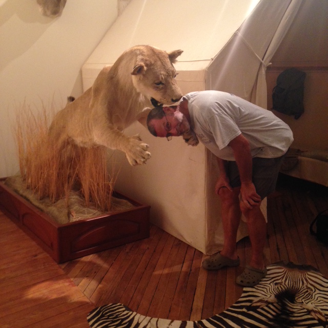 Joking around in the museum