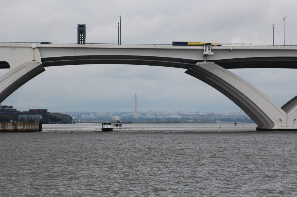DC in the background of Woodrow Wilson Bridge