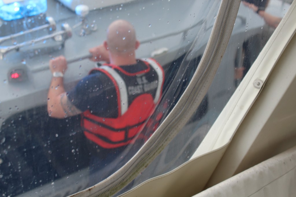 Coastie leaving the boat